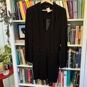 Vintage 90s Black Halo mini dress S NWT